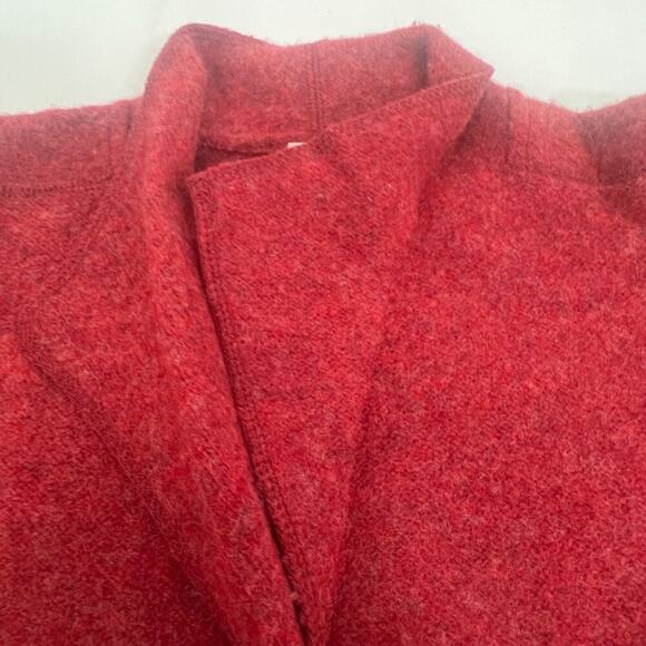 Austin Red Wool Button-Up Cardigan Jacket Lambs Wool Made Australia L - Picture 7 of 10